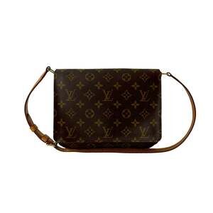 LOUIS VUITTON Brown Monogram Leather Pochette Shoulder Bag